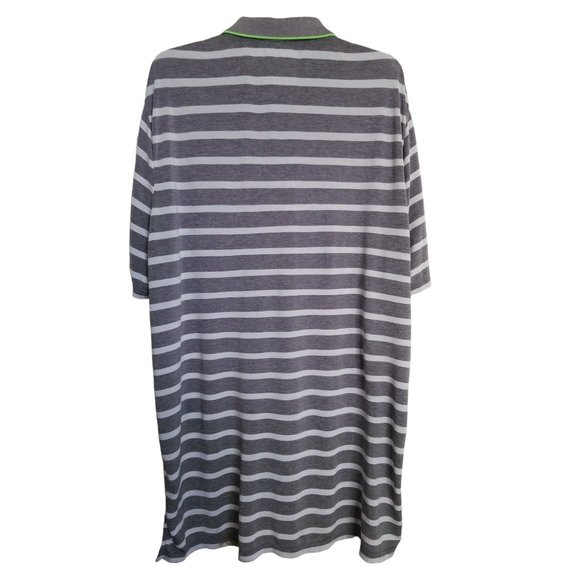 Ralph Lauren RLX Polo Shirt Performance Golf, Men's Size XL Gray White Striped - Picture 4 of 13